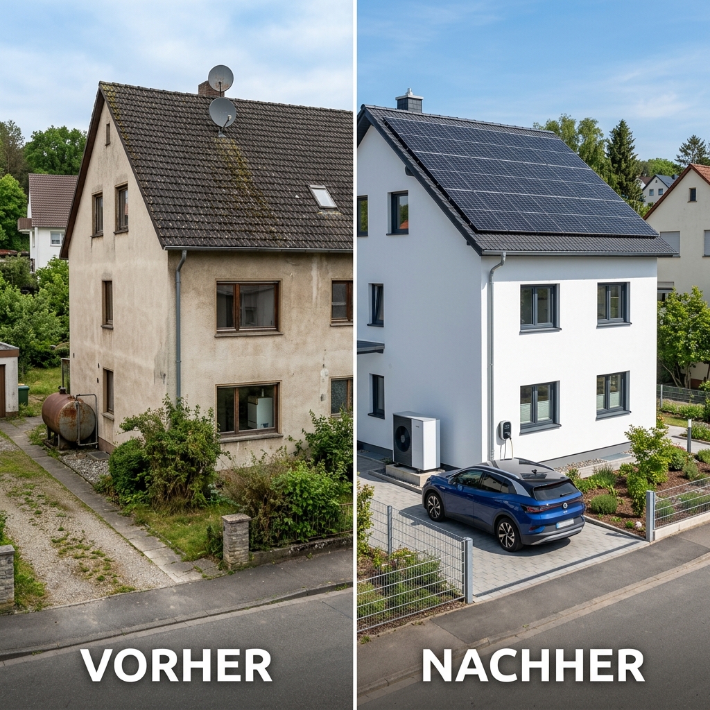 Vorher/Nachher – Komplettsanierung Einfamilienhaus
