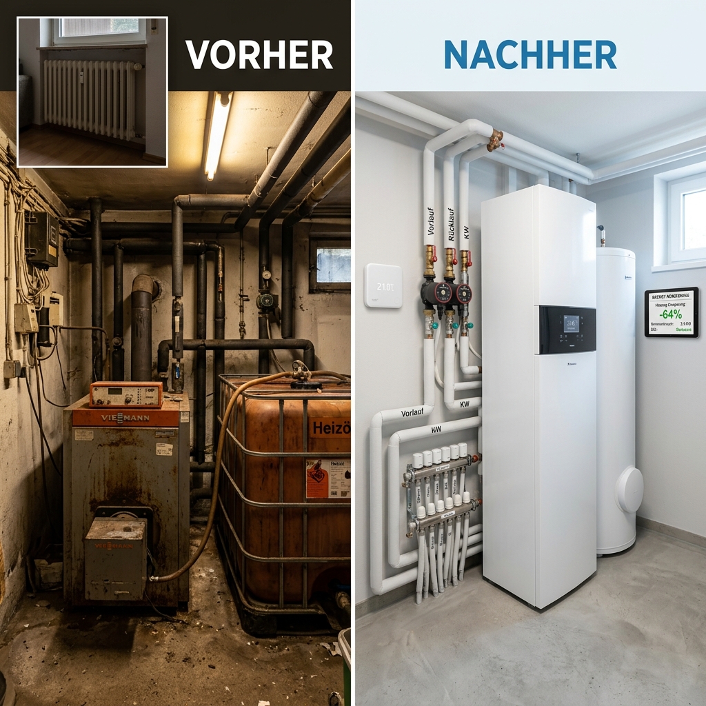 Vorher/Nachher – Heizungstausch