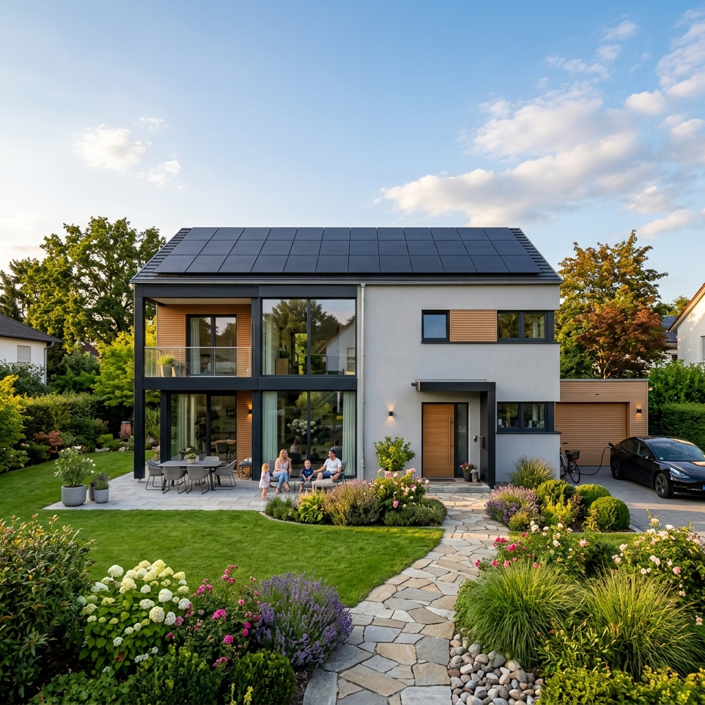 Haus mit Solaranlage von VIRON